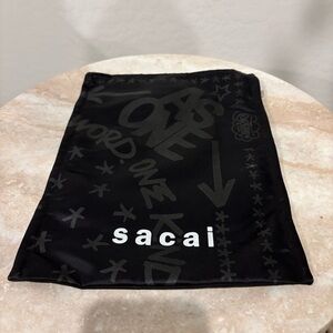 Sacai x Eric haze bandana black graffiti printed nylon zip pouch
